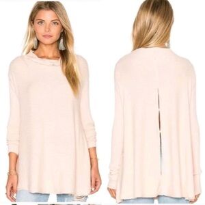 We the Free Pale Pink Lover Cowl Neck Ribbed Sweater